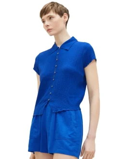 Tom Tailor Denim Blusen*Bluse in Knitteroptik bright mango orange