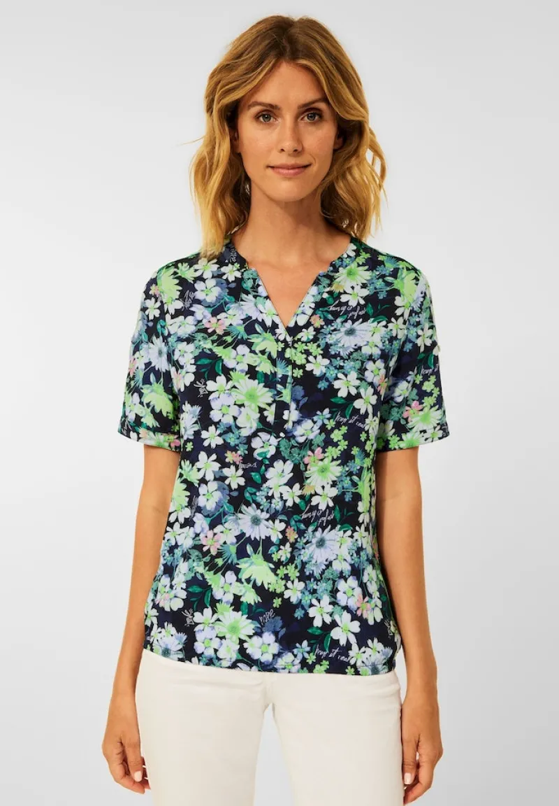 Cecil Blusen*Bluse mit Blumen Print deep blue