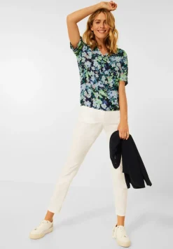 Cecil Blusen*Bluse mit Blumen Print deep blue