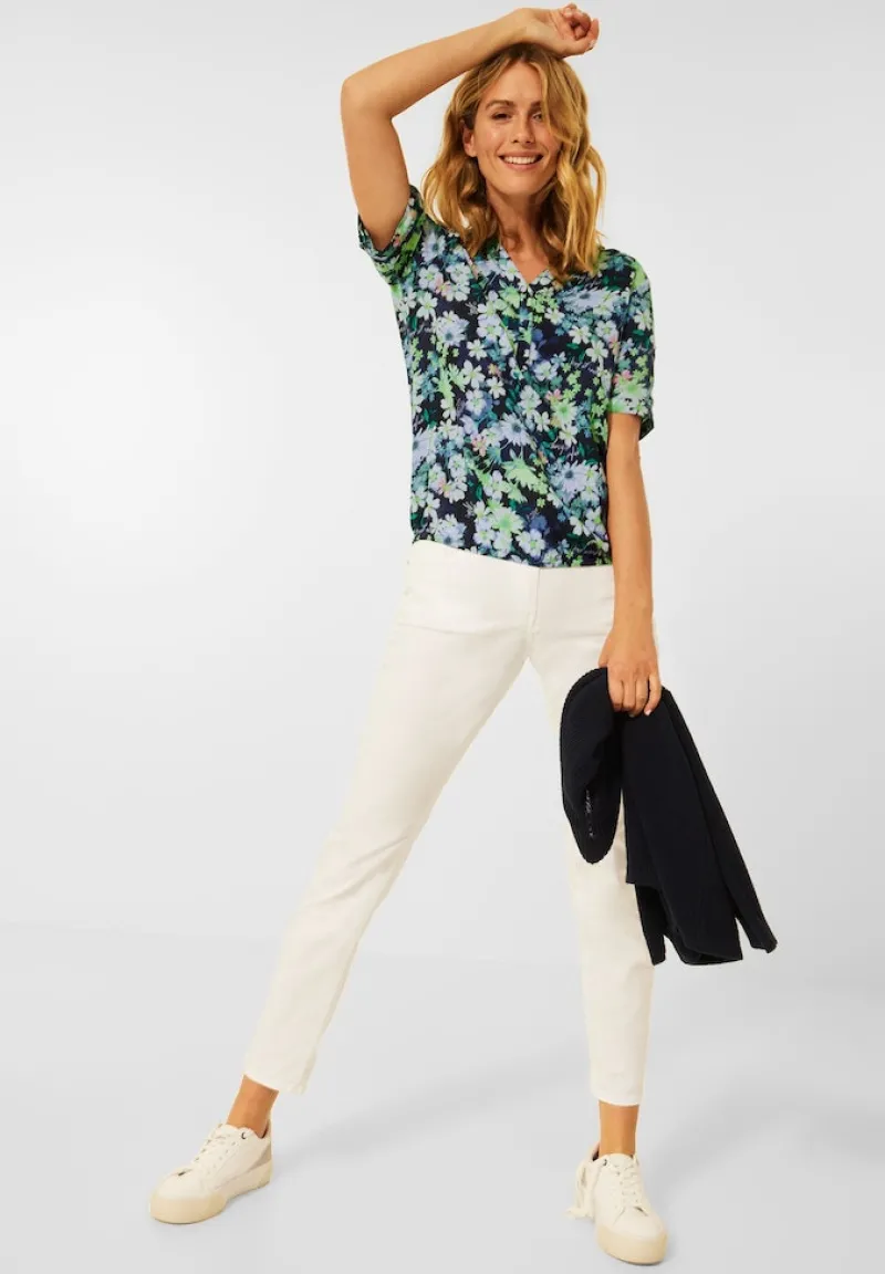 Cecil Blusen*Bluse mit Blumen Print deep blue