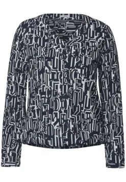 Cecil Blusen*Bluse mit Buchstabenprint deep blue
