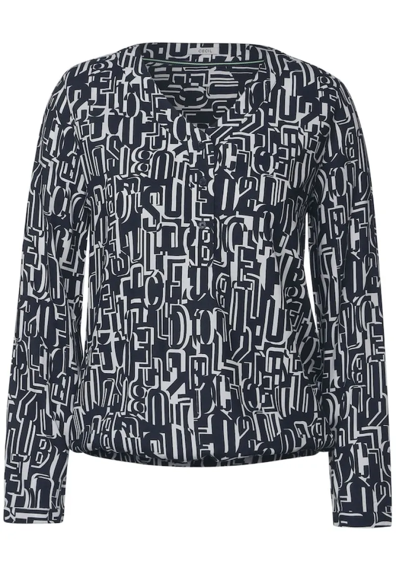Cecil Blusen*Bluse mit Buchstabenprint deep blue