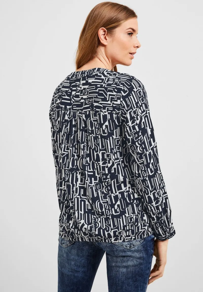 Cecil Blusen*Bluse mit Buchstabenprint deep blue