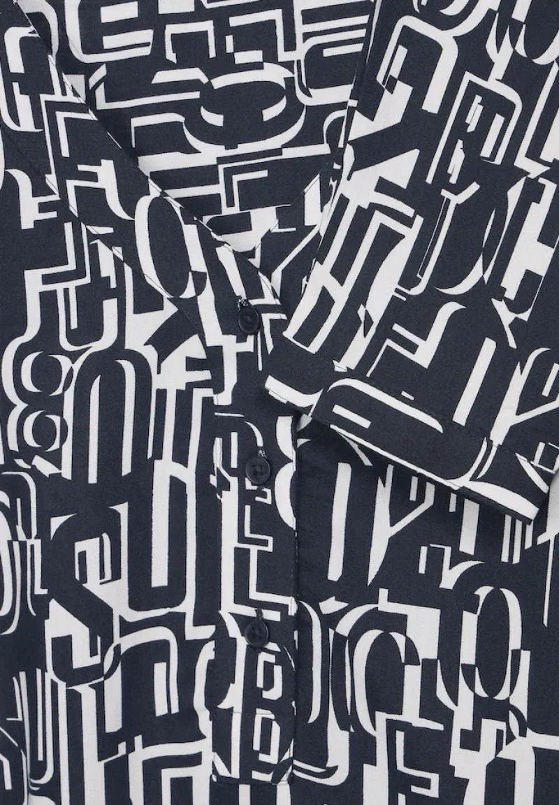 Cecil Blusen*Bluse mit Buchstabenprint deep blue