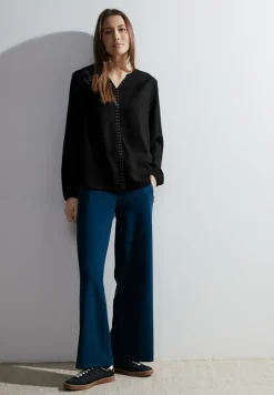 Cecil Blusen*Bluse mit Dekosteinen Black