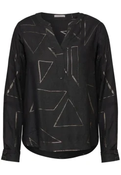 Cecil Blusen*Bluse mit Folienprint black melange