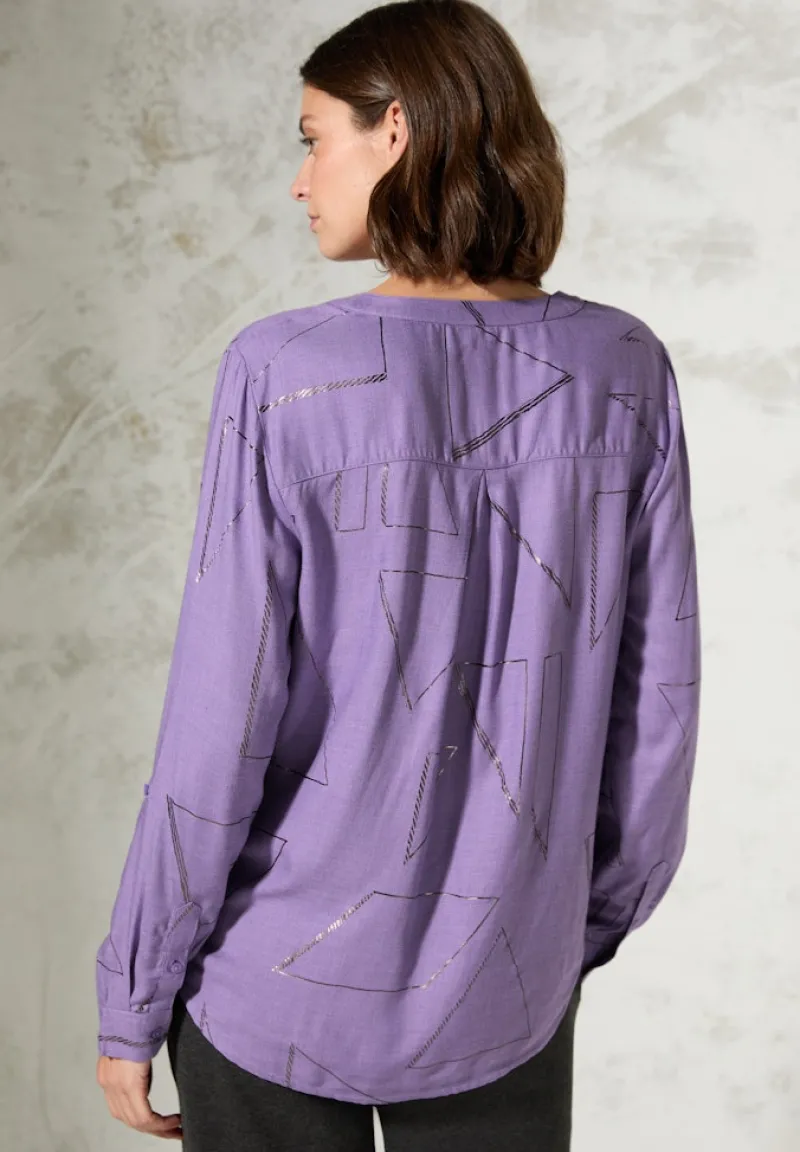 Cecil Blusen*Bluse mit Folienprint gentle lilac melange