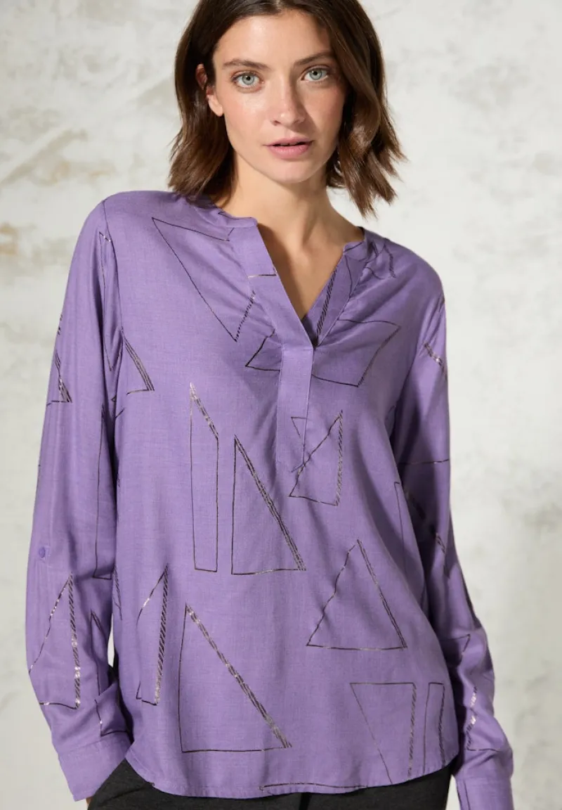 Cecil Blusen*Bluse mit Folienprint gentle lilac melange