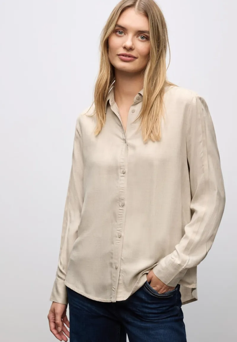 Street One Blusen*Bluse mit Gallonstreifen morning beige mel.