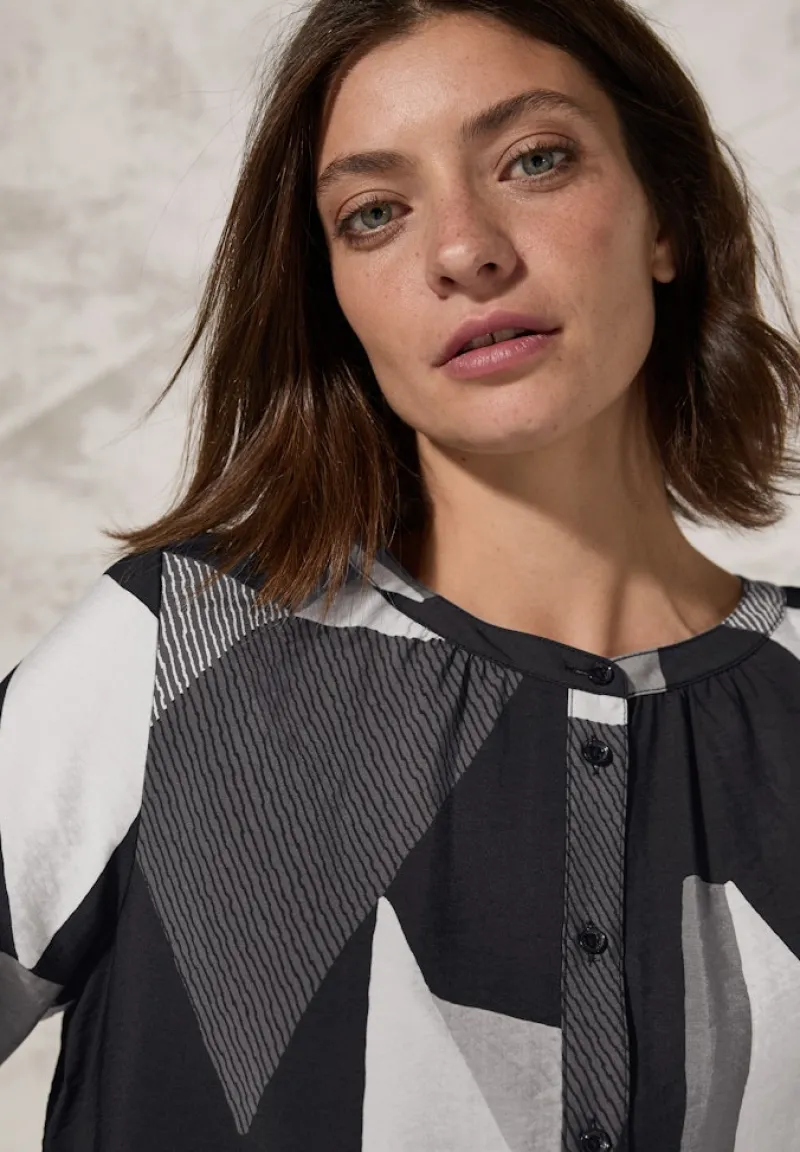 Cecil Blusen*Bluse mit grafischem Muster Black
