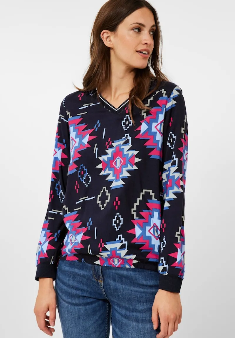 Cecil Blusen*Bluse mit grafischem Print night sky blue