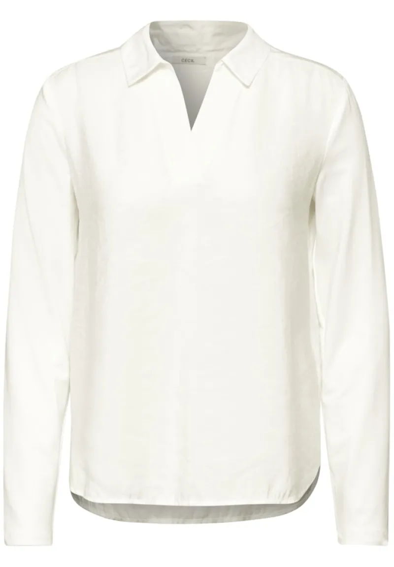 Cecil Blusen*Bluse mit Jersey-Arm vanilla white