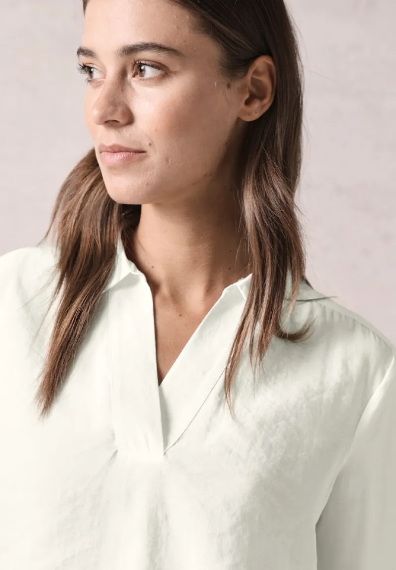 Cecil Blusen*Bluse mit Jersey-Arm vanilla white