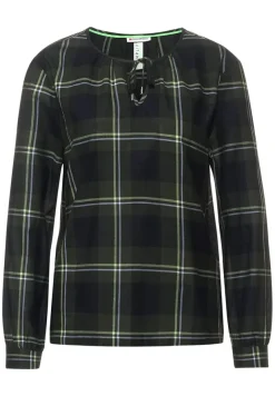 Street One Blusen*Bluse mit Karomuster full olive