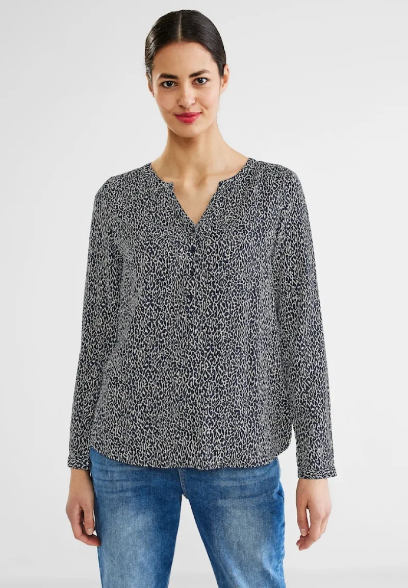 Street One Blusen*Bluse mit kurzer Knopfleiste deep blue