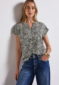 Street One Blusen*Bluse mit Minimal Print pine grove green