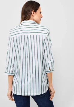 Cecil Blusen*Bluse mit Multicolorstreifen easy khaki