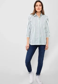 Cecil Blusen*Bluse mit Multicolorstreifen easy khaki