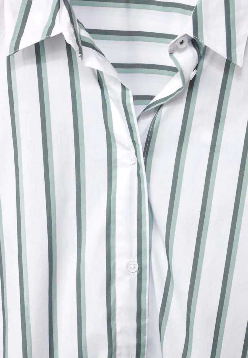 Cecil Blusen*Bluse mit Multicolorstreifen easy khaki