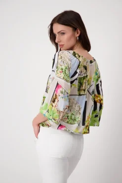 Monari Blusen*Bluse mit Polaroidmuster marmor gemustert