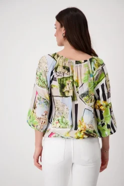 Monari Blusen*Bluse mit Polaroidmuster marmor gemustert