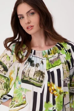 Monari Blusen*Bluse mit Polaroidmuster marmor gemustert