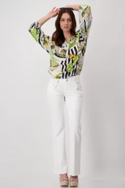 Monari Blusen*Bluse mit Polaroidmuster marmor gemustert