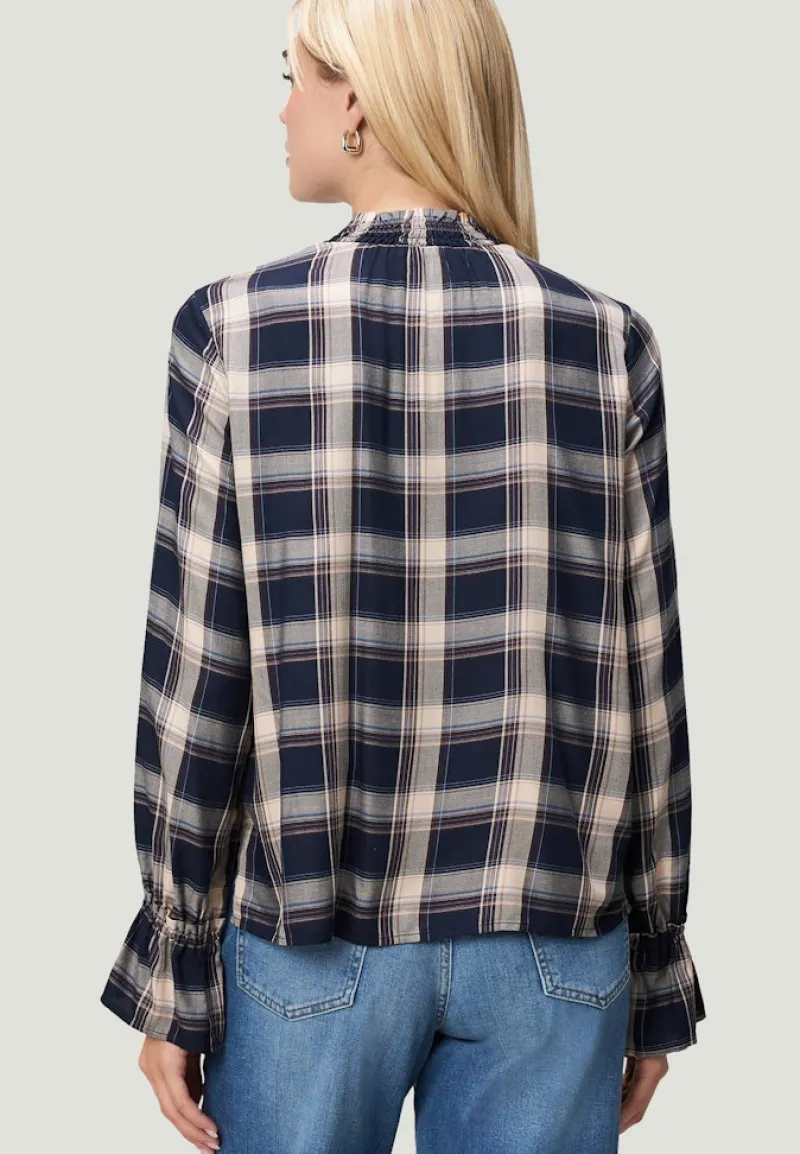 Zero Blusen*Bluse mit Rüschen dark bluebeige