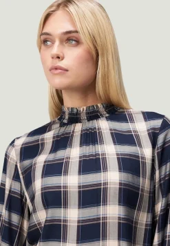 Zero Blusen*Bluse mit Rüschen dark bluebeige