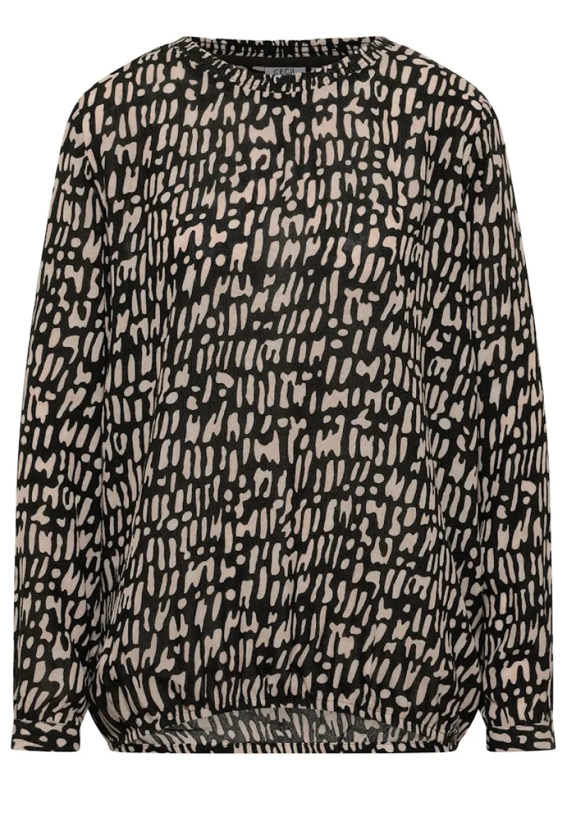 Cecil Blusen*Bluse mit Smock-Ausschnitt raw khaki