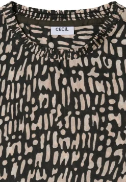 Cecil Blusen*Bluse mit Smock-Ausschnitt raw khaki