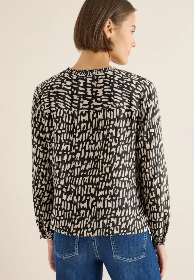 Cecil Blusen*Bluse mit Smock-Ausschnitt raw khaki