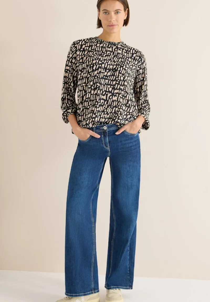 Cecil Blusen*Bluse mit Smock-Ausschnitt raw khaki