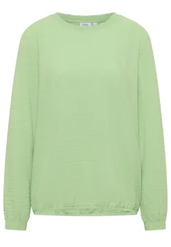 Cecil Blusen*Bluse mit Smock-Ausschnitt bamboo green