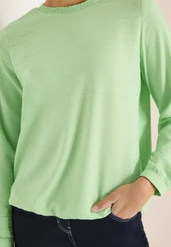 Cecil Blusen*Bluse mit Smock-Ausschnitt bamboo green