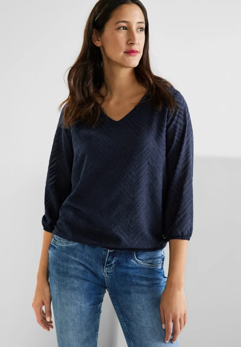Street One Blusen*Bluse mit Smokdetails deep blue