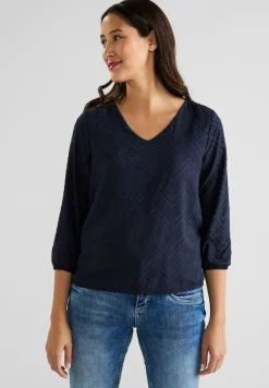 Street One Blusen*Bluse mit Smokdetails deep blue