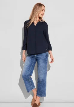 Street One Blusen*Bluse mit Spitzendetail deep blue
