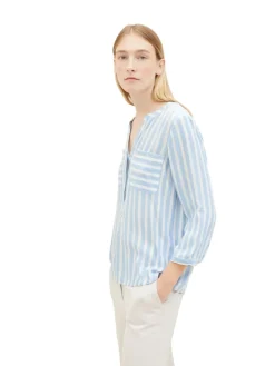 Tom Tailor Blusen*Bluse mit Streifenmuster offwhite blue vertical stripe