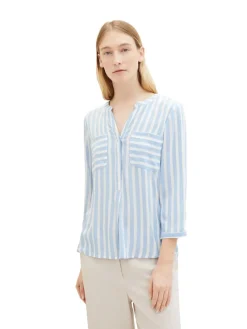Tom Tailor Blusen*Bluse mit Streifenmuster offwhite blue vertical stripe