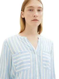 Tom Tailor Blusen*Bluse mit Streifenmuster offwhite blue vertical stripe