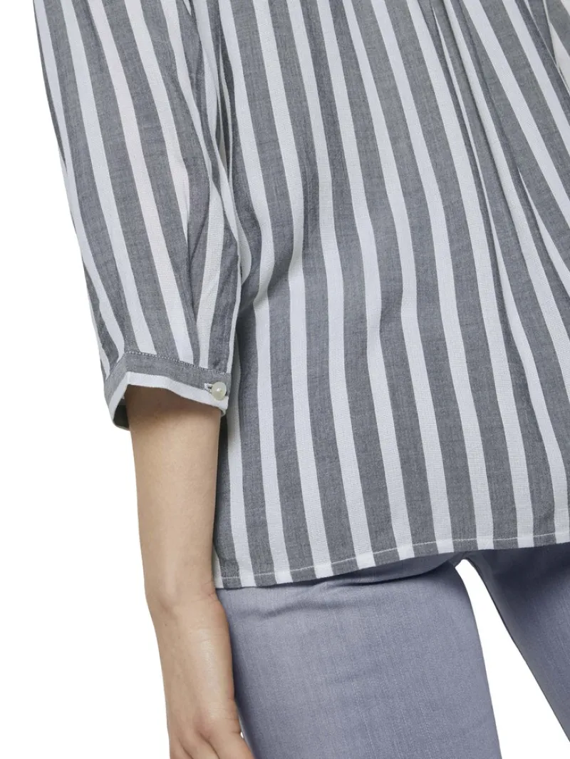 Tom Tailor Blusen*Bluse mit Streifenmuster offwhite navy vertical stripe