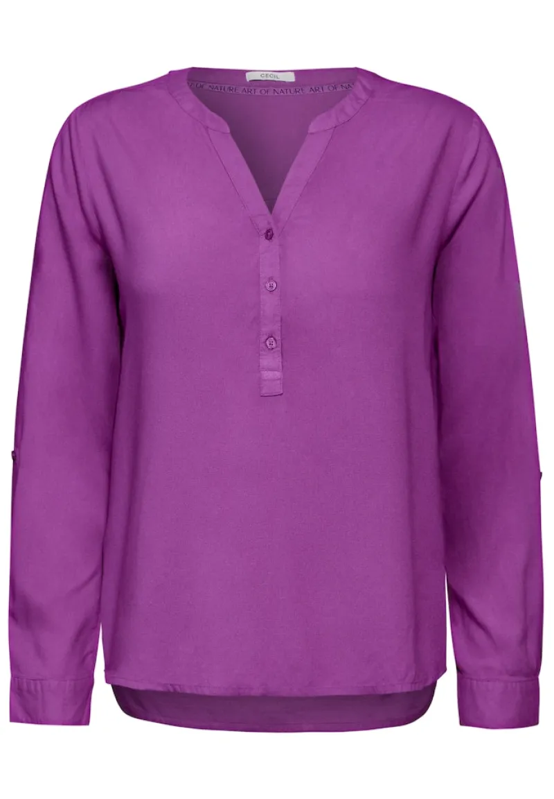 Cecil Blusen*Bluse mit Turn-Up iced violet