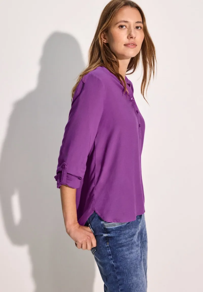Cecil Blusen*Bluse mit Turn-Up iced violet