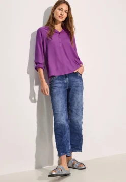 Cecil Blusen*Bluse mit Turn-Up iced violet