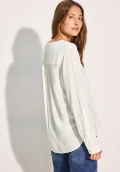 Cecil Blusen*Bluse mit Turn-Up vanilla white