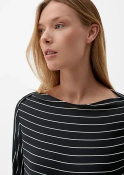 s.Oliver Blusen*Bluse mit U-Boot-Ausschnitt Schwarz
