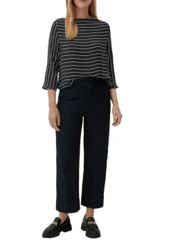 s.Oliver Blusen*Bluse mit U-Boot-Ausschnitt Schwarz