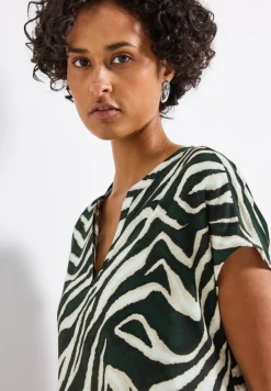 Street One Blusen*Bluse mit Zebra-Muster pine grove green