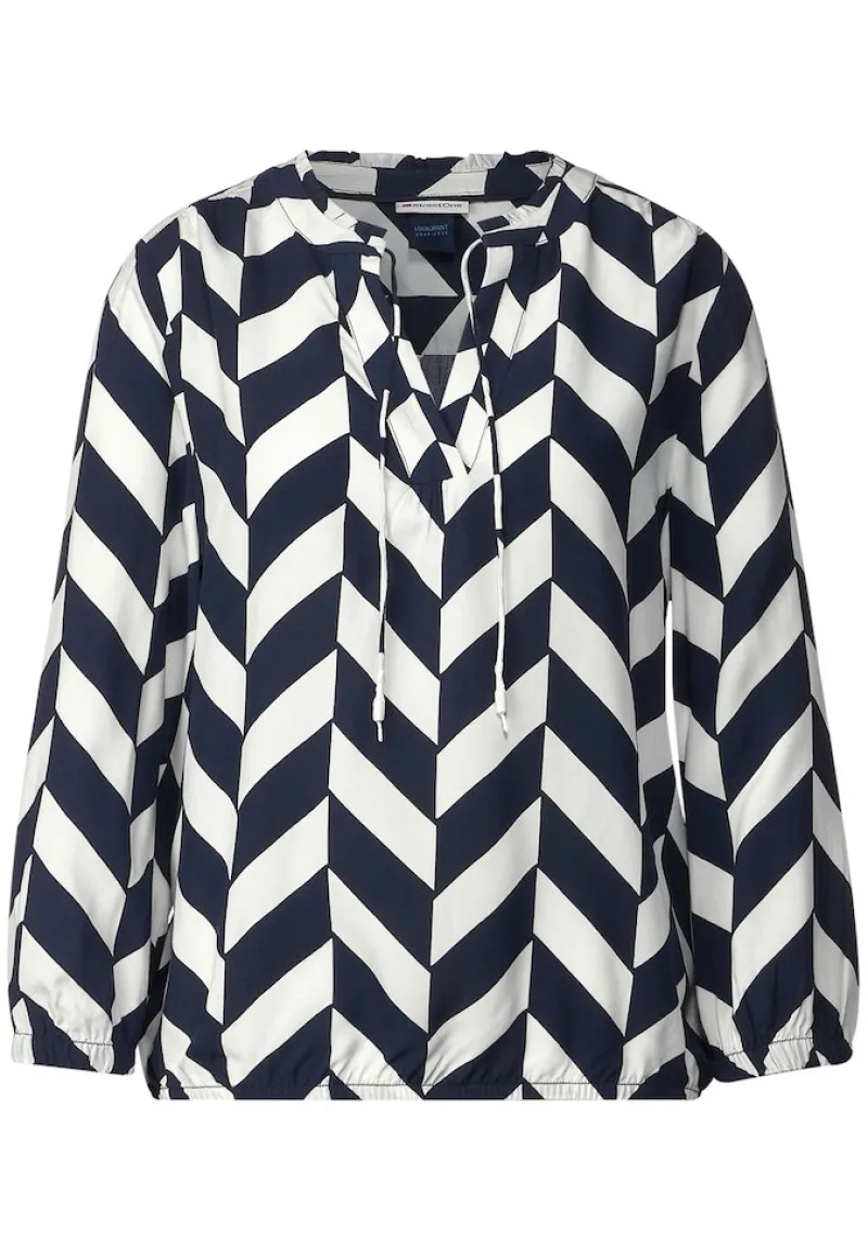 Street One Blusen*Bluse mit Zick Zack Muster deep blue
